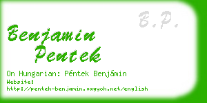 benjamin pentek business card