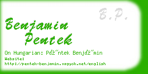 benjamin pentek business card